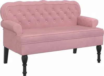 Obrázek produktu pro vidaXL Lavice s opěradlem růžová 119,5x64,5x75 cm Velvet