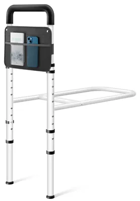 Productafbeelding van Bedhek - Bedhekje voor volwassenen - In hoogte verstelbaar - Stalen frame, antislip handgreep - Voor senioren en zwangere vrouwen