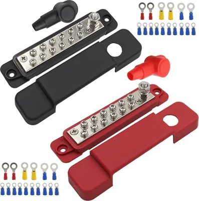 Image de 48V 180A 12 Way Power Distribution Terminal Block Battery Bus Set