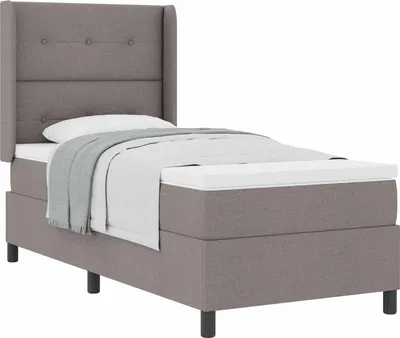Obrázok produktu pre Posteľ s pružinovým rámom Sivohnedá 190 x 90 cm látka