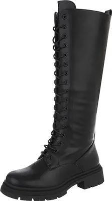 Produktbild von Ital-Design Damen Stiefel Schnürstiefel  Lederoptik Plateaustiefel 90109843 Schwarz Gr.  39