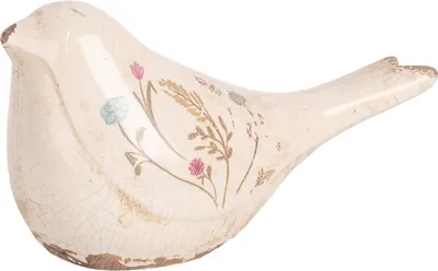 Immagine prodotto di Clayre & Eef figurina decorativa uccello 22x9x12 cm Vetroceramica beige