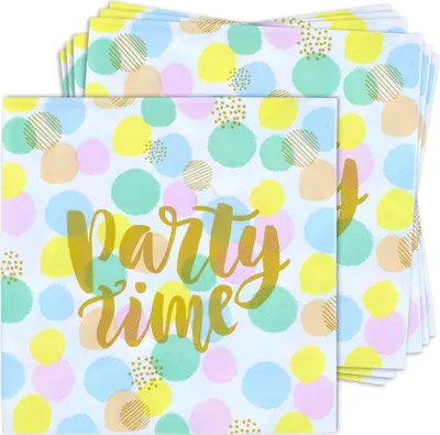 Image de 1.09 Serviettes PARTY TIME - 100 pièces - 3 plis / 33 cm