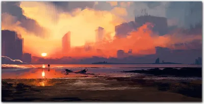 Produktbild von Coloray Bild aus Acryl 120 cm x 60 cm - Küche Wanddekoration Dekoration Wohnzimmer Gehärtetes Acryl Acrylblock mit Bild - Nebel Sonnenuntergang