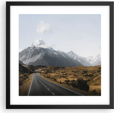 Produktbild von Gerahmtes Poster - Schwarzer Rahmen - Weg Berg Gipfel - 40x40 cm - Wand Bild - Wanddeko - Wandbilder - Kunstposter - Wandposter - Bilderrahmen - Bilder - Kunstdruck - Wanddekoration - P2BAC40x40-4833
