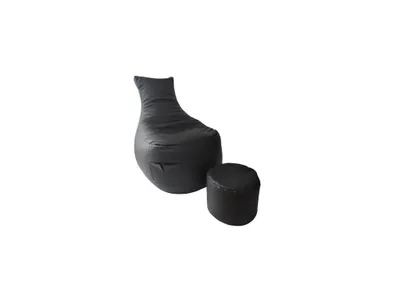 Produktbild von Spielsitzsack schwarz mit Fußstütze 85×80×75 cm