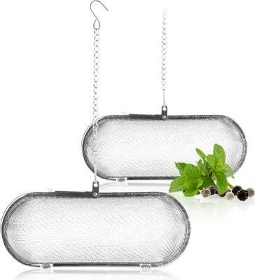 Produktbild von com-four® 2x Teesieb aus rostfreiem Edelstahl 304, spülmaschinengeeignet - 11 cm Tee-Ei für losen Tee, Gewürze und Kräuter - feinmaschiger Teefilter mit Kette - Gewürzsieb zum Mitkochen - Kräutersieb