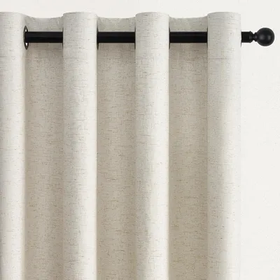 Produktbild von Vorhänge – 100% Verdunkelnde Leinenvorhänge mit Ösen – Gefüttert und isolierend – 140 x 240 cm – Cremeweiß