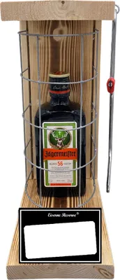 Produktbild von Jägermeister - Neutral zum SELBST BESCHRIFTEN- Eiserne Reserve Gitterkäfig Bier Geschenk mit eigenem Text