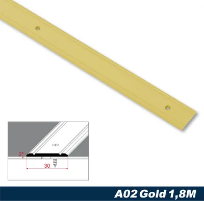 Produktbild von Effector Übergangsprofile aus eloxiertem Aluminium - Übergangsschiene Bodenleiste - (1,8 Meter gold) Abschlussprofile Universalprofil Schiene