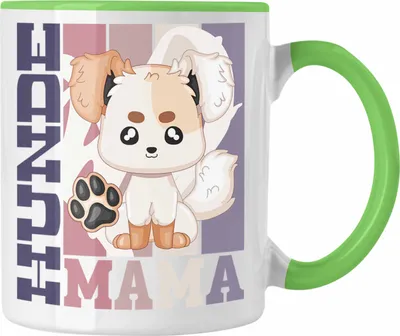 Produktbild von Trendation - Hunde Mama Tasse Geschenk für Hunde Besitzerin Spruch Geschenkidee (Grün)