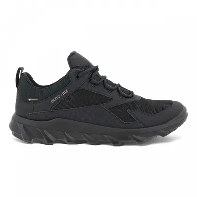 A black ECCO MX women's sneaker shown from the side against a white background.