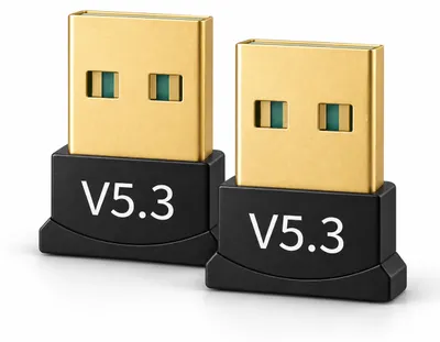 Produktbild von 2x USB Bluetooth 5.3 Adapter Stick für PC Laptop Notebook – Bluetooth Dongle USB-A, Plug & Play, für Kopfhörer Maus Tastatur Controller – 2er-Set