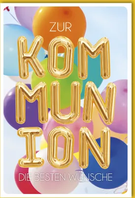 Produktbild von Kommunion - Karte mit Umschlag - Luftballon-Buchstaben