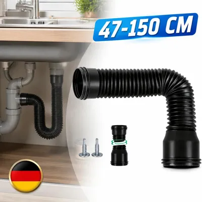 Productafbeelding van Regengootuitloop, verlengstuk, uittrekbaar, PE-materiaal, 47-150 cm, inbouwmodel