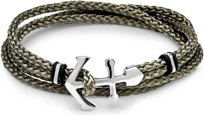 Produktbild von Herrenarmband grau mit silber Ankerverschluss TXB0136 (Länge: 38cm)