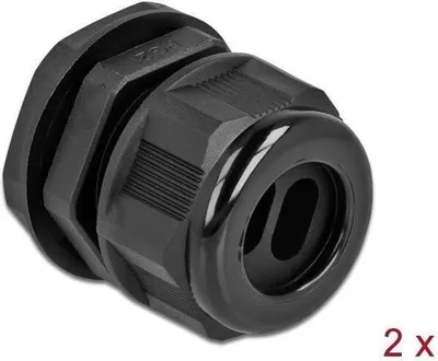 Produktbild von DELOCK Kabelverschraubung PG21 Flachkabel schwarz 6,2x11,5mm