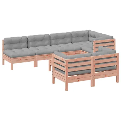 Produktbild von 8-tlg. Garten-Sofagarnitur mit Kissen Massivholz Douglasie
