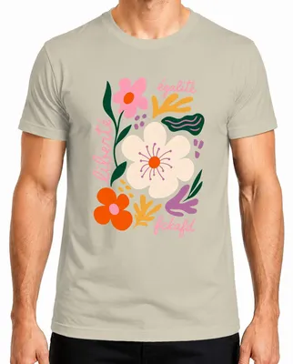 Zdjęcie produktu dla T-shirt męski "Liberté Égalité Fckafd Blumen Freiheit Statement", motyw: kwiaty, humorystyczny nadruk, kolor: naturalny, rozmiar: 3XL