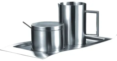 Produktbild von Esmeyer 4-teiliges Milch und Zucker Set "WAVE", aus gebürstetem Edelstahl 18/10 , 400-1655