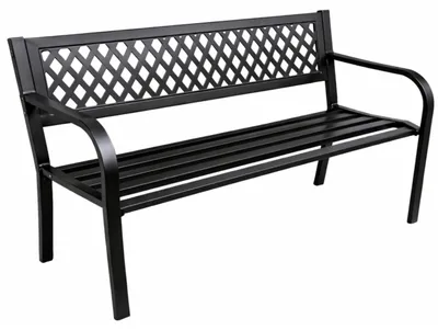 Produktbild von Gartenbank Park Terrasse Garten Metall 2-Sitzer Schwarz 120 cm