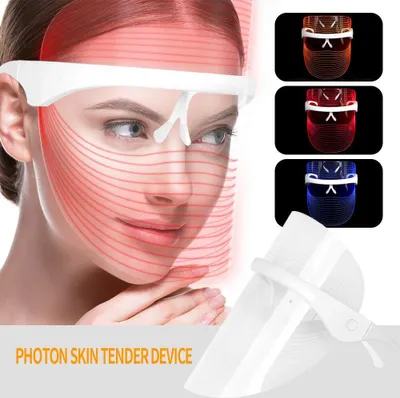 Produktbild von LED Gesichtsmaske, Licht Photon Gesicht Hautpflege Haut straffen für Hautverjüngung Faltenbehandlung Anti Akne, Anti Falten, whitening, Anti blemish, Sommersprossen entfernen