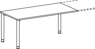 Produktbild von Verkettungstisch, BxTxH 1600x800x680-800 mm, höhenverstellbar, Platte lichtgrau, Rundrohrgestell anthrazit