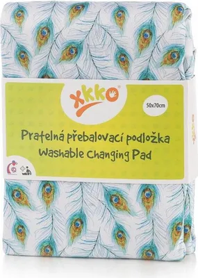 Produktbild von Wickelauflage, 50x70 - Pfauenfedern