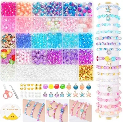 Produktbild von Kralenset zum Knüpfen, 1000+ Perlen, DIY Armband für Mädchen