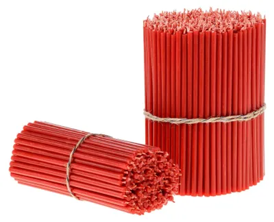Bienenwachskerzen, rot, 50 Stück, 16,5 cm, Ø 5,7 mm, tropffrei