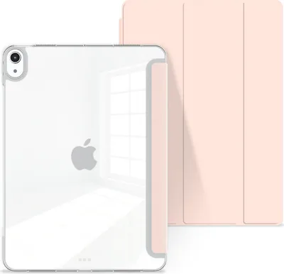 Produktbild von Smart Cover für Apple iPad Air 4 / 5 (2020)(2022) 10.9 Zoll Tablet Hülle Cover Schutzhülle Tasche Stand Hülle Tasche Etui Rosa-Transparent