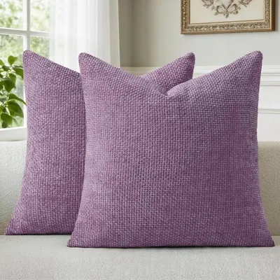 Produktbild von Kissenbezug Lila 45x45 cm Chenille 2er Set