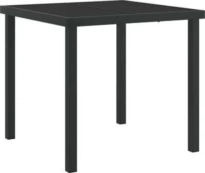 Zdjęcie produktu dla vidaXL Stół ogrodowy czarny 80 x 80 x 73 cm metalowy