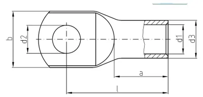 Image de Œillet tubulaire pour conducteur de 240 mm² M12 - Œillet rond pour conducteur en cuivre ICF24012