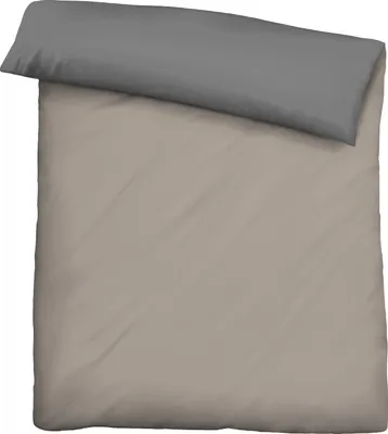 Produktbild von biberna 0455775 Renforce-Bettwäsche UNI color: taupe, size: 1x 140x220 cm + 1x 70x90 cm