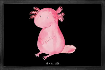 Produktbild von Mr. & Mrs. Panda Schmutzmatte Axolotl Niedlich 60 x 90 cm - Schwarz - Geschenk, Schuhabstreifer, Liebe, Fröhlich, Eingangsmatte, Schmutzfangmatte, Axolot, fußmatte