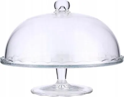 Produktbild von KADAX Tortenständer 29 cm aus Glas mit Schirm, Kuchenfrucht, rund auf einem Bein