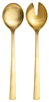 Salatbesteck-Set 2-tlg. Edelstahl 18/0 gold matt 24,5 cm