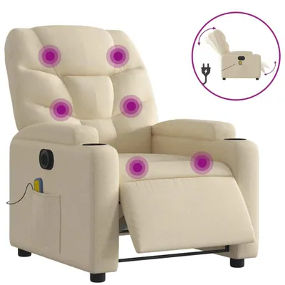 Produktbild von vidaXL Massagesessel Elektrisch Creme Stoff