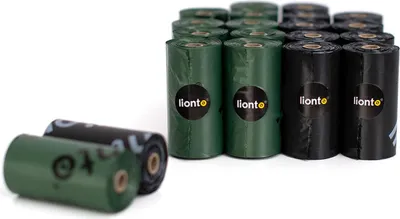 Produktbild von lionto Hundekotbeutel, 600 Beutel, auslaufsicher, extra dick, Nachfüllrollen, schwarz/grün