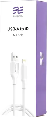 Produktbild von Ladekabel Encore Energy USB-A / Lightning Lade- und Datenübertragungskabel 100cm weiß MD-DTAL1W