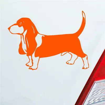 Produktbild von Auto Aufkleber Beagle Hund Dog Animal Tier Car 12x7,5 cm Orange Sticker Heckscheibenaufkleber