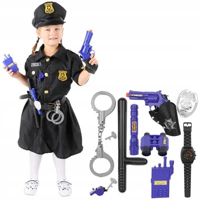 Obrázok produktu pre Kostým POLICAJTKA pre dievčatá veľkosť 122-128 + sada doplnkov