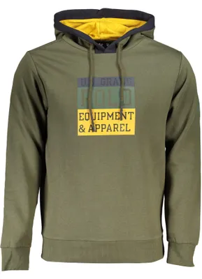 Produktbild von Grünes Herren-Kapuzen-Sweatshirt: Gefüttert & Stilvoll - Kontrastelemente