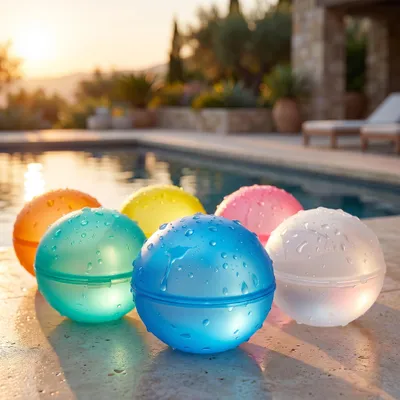 Produktbild von 6x PRECORN Wasserbomben – Wiederverwendbar, selbstschließend, in 1 Sek. befüllt, weiche Splash-Bälle für Kinder & Erwachsene, Sommer, Pool & Strand