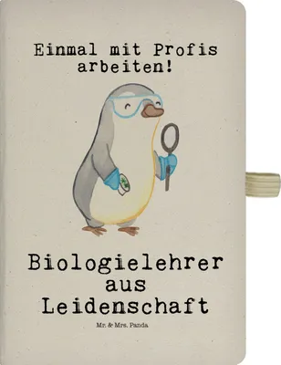 Produktbild von Mr. & Mrs. Panda Skizzenbuch A5 Biologielehrer Leidenschaft - Transparent - Geschenk, Tagebuch, Journal, Grundschule, Witzig, Spruch, Biologie, Lustig, notizbuch