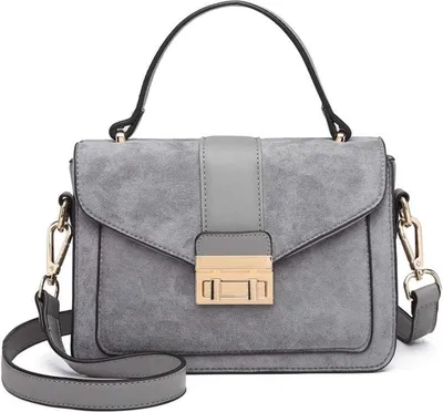 Produktbild von Damen Handtasche Klein Schultertasche Umhängetasche Elegante Kunstleder Schwarz