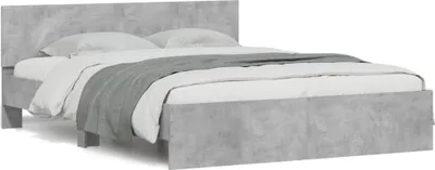 Produktbild von vidaXL Bettgestell mit Kopfteil Betongrau 140x200 cm