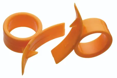 Produktbild von 12 Stück Orangenschäler, Kunststoff, orange, 1,3 x 14 x 10 cm