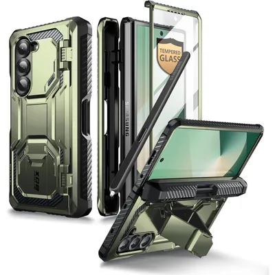 Zdjęcie produktu dla Etui ochronne z uchwytem na rysik S Pen i folią ochronną na ekran do Samsung Galaxy Z Fold 6, kolor zielony